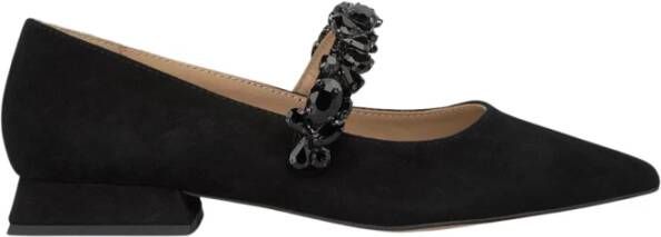 Alma en Pena Platte ballerina schoenen met strassband Black Dames