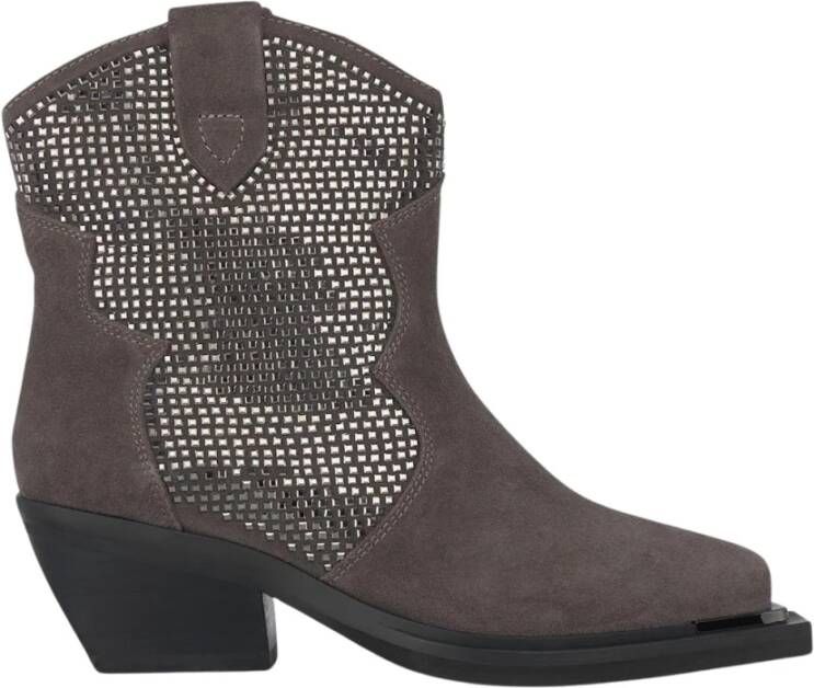 Alma en Pena Platte enkellaars met glitterdetail Gray Dames