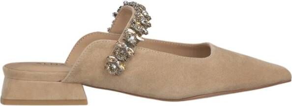 Alma en Pena Platte Rhinestone Strap Schoen Beige Dames