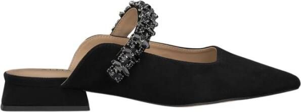 Alma en Pena Platte Rhinestone Strap Schoen Black Dames