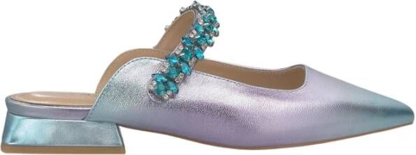 Alma en Pena Platte Rhinestone Strap Schoen Blue Dames