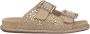 Alma en Pena Platte Sandaal met Strass Beige Dames - Thumbnail 1