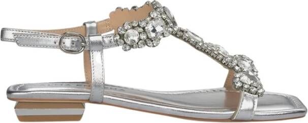 Alma en Pena Platte sandaal met strass Gray Dames