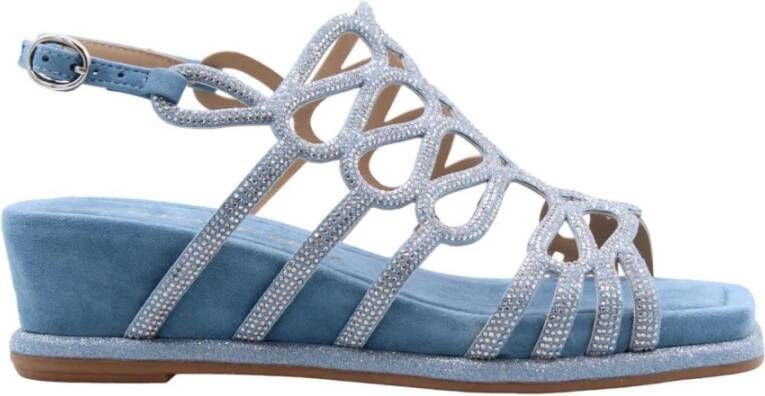 Alma en Pena Platte sandalen voor vrouwen Blue Dames