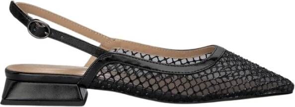 Alma en Pena Platte schoen met mesh en strass Black Dames