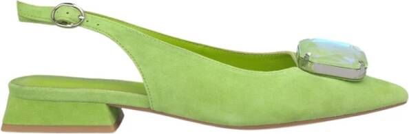 Alma en Pena Platte schoen met strass Green Dames