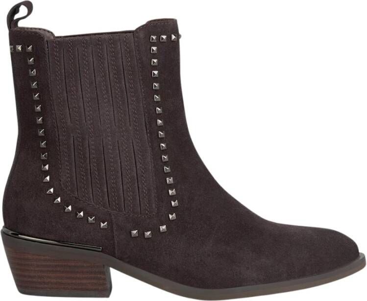 Alma en Pena Platte studs bootie Brown Dames