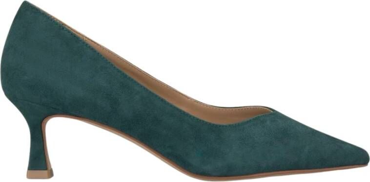 Alma en Pena Puntige Neus Middelhoge Leren Schoen Green Dames