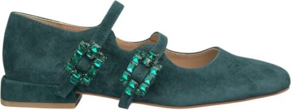 Alma en Pena Rhinestone Ballerina Flats Green Dames