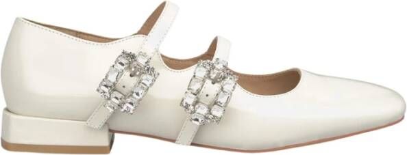 Alma en Pena Rhinestone Ballerina Flats White Dames