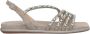 Alma en Pena Rhinestone Cross Strap Flat Sandal Gray Dames - Thumbnail 1