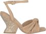 Alma en Pena Rhinestone Curved Heel Sandal Beige Dames - Thumbnail 1