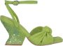 Alma en Pena Rhinestone Curved Heel Sandal Green Dames - Thumbnail 1