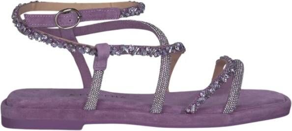 Alma en Pena Rhinestone Flat Sandal Purple Dames