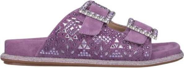 Alma en Pena Rhinestone Flat Sandal Purple Dames