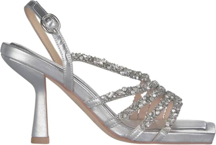 Alma en Pena Rhinestone Hak Sandaal Banden Gray Dames