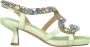 Alma en Pena Rhinestone Kitten Sandal Green Dames - Thumbnail 1