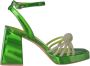 Alma en Pena Rhinestone Knoop Hak Sandaal Green Dames - Thumbnail 1