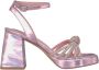 Alma en Pena Rhinestone Knoop Hak Sandaal Pink Dames - Thumbnail 1