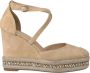 Alma en Pena Rhinestone Sleehak Sandaal Beige Dames - Thumbnail 1