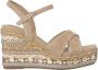 Alma en Pena Rhinestone Sleehak Sandaal met Vlecht Detail Beige Dames - Thumbnail 1