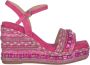 Alma en Pena Rhinestone Sleehak Sandaal met Vlecht Detail Pink Dames - Thumbnail 1