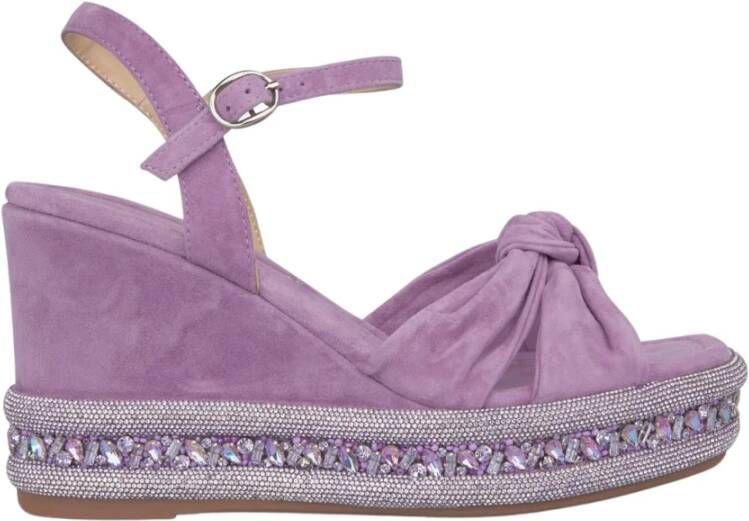 Alma en Pena Rhinestone Sleehak Sandaal Purple Dames