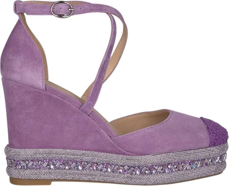 Alma en Pena Rhinestone Sleehak Sandaal Purple Dames