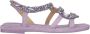 Alma en Pena Rhinestone Snake Flat Sandal Purple Dames - Thumbnail 1