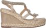 Alma en Pena Rhinestone Snake Sleehak Sandaal Beige Dames - Thumbnail 1