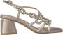 Alma en Pena Rhinestone Square Heel Sandal Yellow Dames - Thumbnail 1