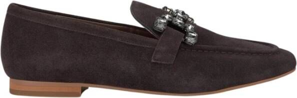 Alma en Pena Rhinestone Stirrup Flat Moccasin Brown Dames