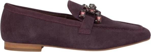 Alma en Pena Rhinestone Stirrup Flat Moccasin Purple Dames