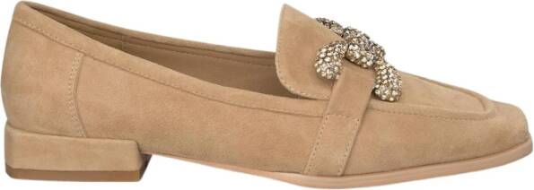 Alma en Pena Rhinestone Stirrup Moccasin Beige Dames