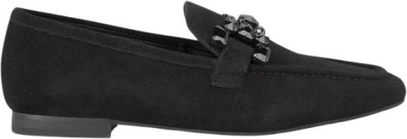 Alma en Pena Rhinestone Stirrup Moccasin Platte Schoen Black Dames