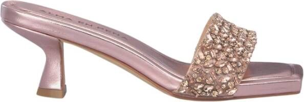 Alma en Pena Rhinestone Strap Heel Sandal Pink Dames