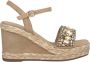 Alma en Pena Rhinestone Strap Sleehak Sandaal Beige Dames - Thumbnail 1