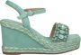 Alma en Pena Rhinestone Strap Sleehak Sandaal Green Dames - Thumbnail 1