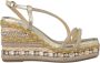 Alma en Pena Rhinestone Strappy Sleehak Sandaal Yellow Dames - Thumbnail 1