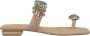 Alma en Pena Rhinestone Toe Flat Sandal Beige Dames - Thumbnail 1