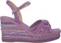 Alma en Pena Rhinestone Wedge Sandaal met Gevlochten Detail Purple Dames - Thumbnail 1