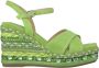 Alma en Pena Rhinestone Wedge Sandaal met Vlechtdetail Green Dames - Thumbnail 8