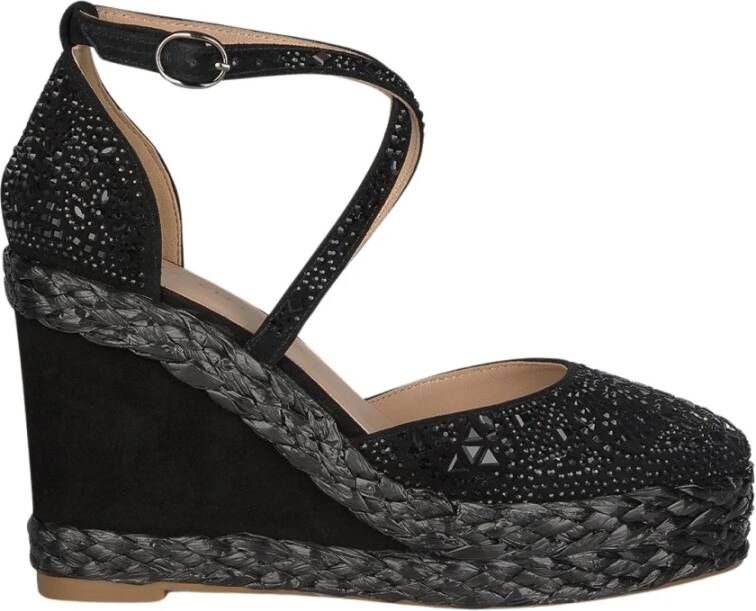 Alma en Pena Rhinestone Wedge Sandal Black Dames