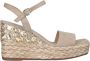 Alma en Pena Rhinestone Wedge Sandal with Braided Detail Beige Dames - Thumbnail 1