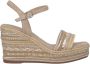 Alma en Pena Rhinestone Wedge Sandal with Braided Detail Beige Dames - Thumbnail 1