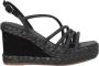 Alma en Pena Rhinestone Wedge Sandals Black Dames - Thumbnail 1