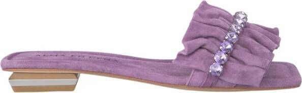 Alma en Pena Ruffled Flat Sandal Purple Dames