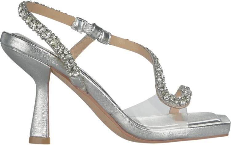 Alma en Pena Sandaal met hoge hak en strass strip Gray Dames