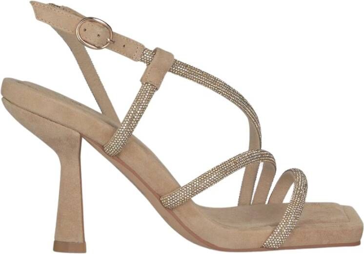 Alma en Pena Sandaal met strassband Beige Dames