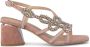 Alma en Pena Rhinestone Square Heel Sandal Beige Dames - Thumbnail 1